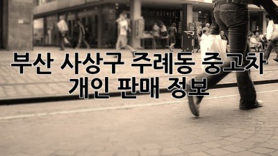 부산 사상구 주례동 중고차 개인 판매 정보